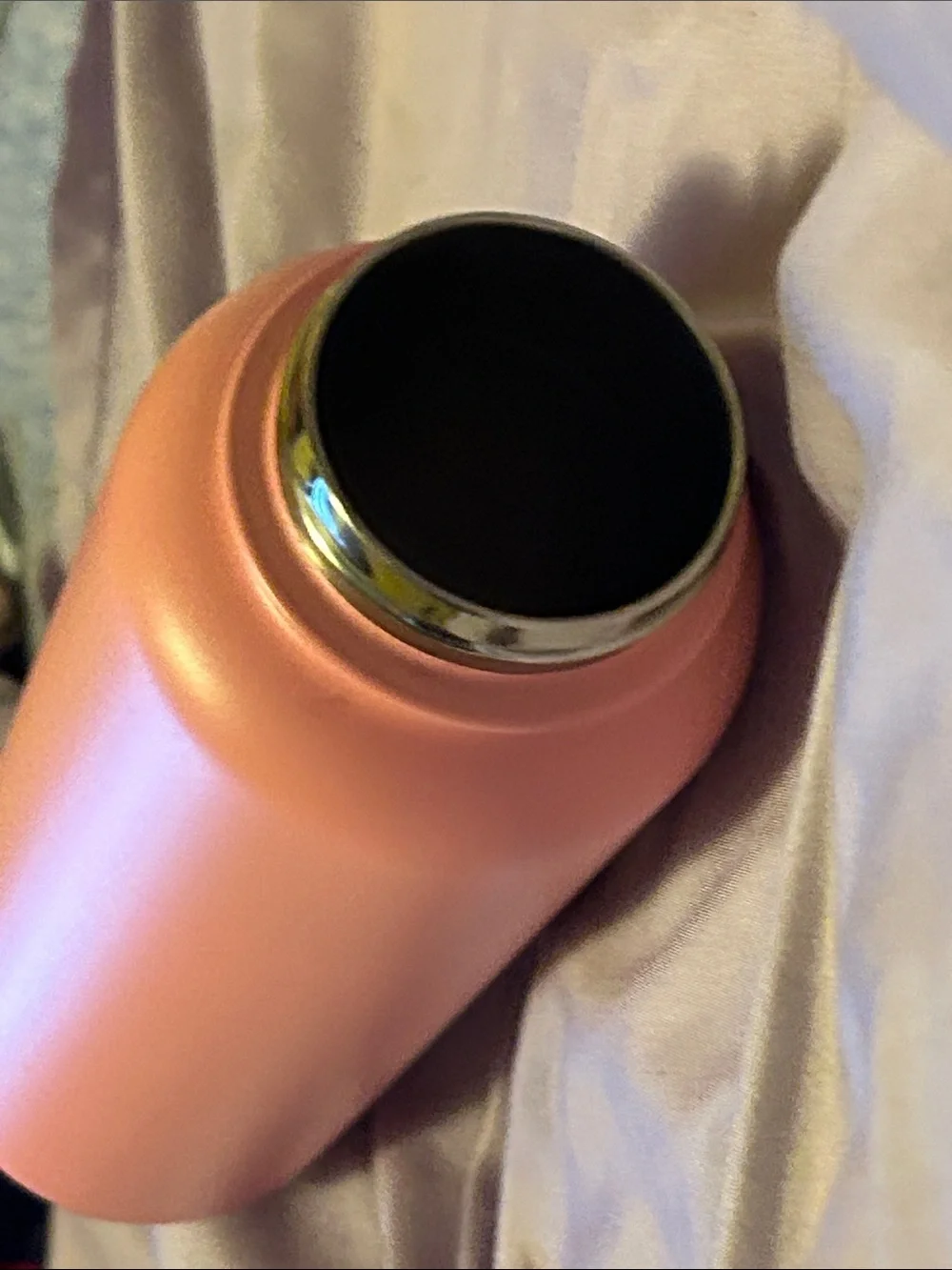 Peach Pink Stainless Steel Travel Water Bottle with Flip Lid